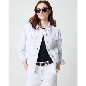 NWT J. Crew Relaxed Denim Jean Jacket White